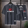 thumbnail image 4 of El último conjunto de camiseta y pantalones cortos KYMCO, conjunto de ropa deportiva de skate informal y de moda con cuello redondo y manga corta para hombre, 4 of 5