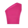 thumbnail image 3 of Wycnly Summer Tank Tops Plain Slash Neck Sleeveless T Shirts for Women Ladies Solid One Shoulder Knitted Ribbed Cropped Tops Vest Hot Pink m Clearance Under $5, 3 of 5