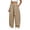 Khaki, variant on HomeDM Women's Pants Wide Leg Sweatpants with Pockets Gray Loose Drawstring Lounge Trousers for Athletic Work Size L