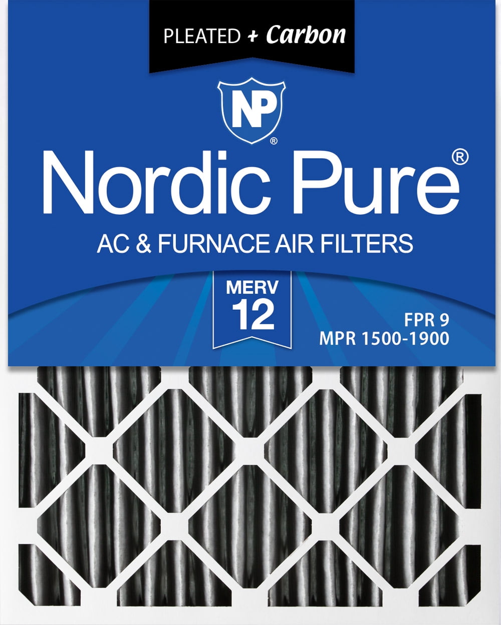 Nordic Pure 20x24x4 3-5/8 Actual Depth 6 Piece MERV 12 Pleated Plus Carbon AC Furnace Air Filters 20 x 24 x 4 Nordic Pure 20x24x4 3-5/8 Actual Depth 6 Piece MERV 12 Pleated Plus Carbon AC Furnace Air Filters 20 x 24 x 4