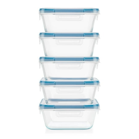 Snapware Piece Total Solution 10-Pc Glass Food Storage Containers Set with Plastic Lids, 4-cup