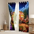thumbnail image 3 of Castle Fairy Whimsical Camper Blackout Curtains Set of 2 (52x84 Each) for Teens, Forest Art Window Curtains for Bedroom, Red Green, 3 of 6