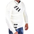 thumbnail image 1 of EGNMCR Pull Homme Pull d'Hiver Décontracté Patchwork Manches Longues Tricoté Haut Blouse, 1 of 2
