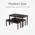 thumbnail image 3 of Mecor 3PC Dining Set Wood Dining Table with 2 Benches (Black), 3 of 6