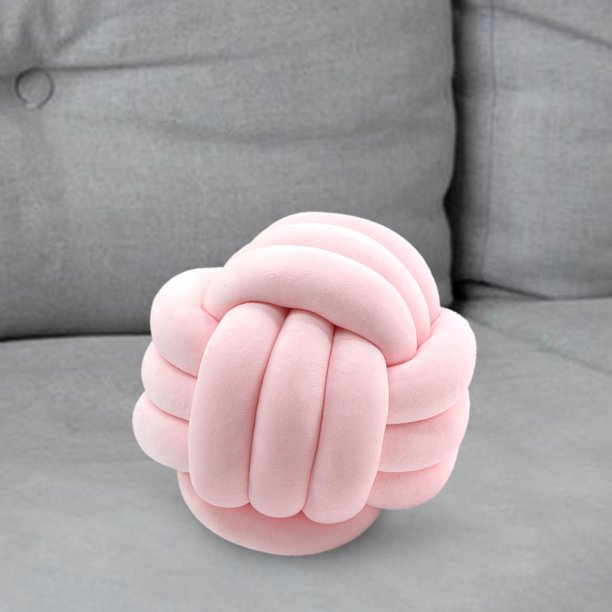 Almohadas anudadas,Almohadas anudadas Almohada de felpa Decoración del hogar de oficina,Lindo nudo almohada bola cojín sala de estar,Almohada decorativa Regalo de cumpleaños Rosa claro