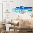 thumbnail image 5 of Elephant Stock Maldives Wall Art - Horizontal Multi Panel Canvas - Living Room Wall Decor - Beach Multi Panel - Blue And Turquoise Decor - 68" x 30", 5 of 8