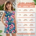 thumbnail image 6 of ZIATUBLE4S Tropical Hibiscus Leaf Print Girls Summer Jumpsuit Kids Button Flutter Sleeve Short Playsuit Elastic Waist Round Neck Casual Romper Outfit Clothes with Pockets for 11-12 Y, 6 of 6