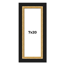 7x20 Frame Gold Real Wood Picture Frame Width 2.25 Inches | Interior Frame Depth 0.5 Inches |