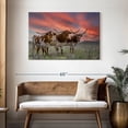 thumbnail image 3 of Elephant Stock Three Texas Longhorns Wall Art - Horizontal Canvas Wall Art - Bedroom Wall Decor - Animal Canvas - Gray And Brown Decor - 45" x 30", 3 of 8