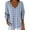 Blue, variant on CHGBMOK Women V Neck Shirts 3/4 Sleeve Loose Summer Tops Tunic Checkered Casual T-Shirt