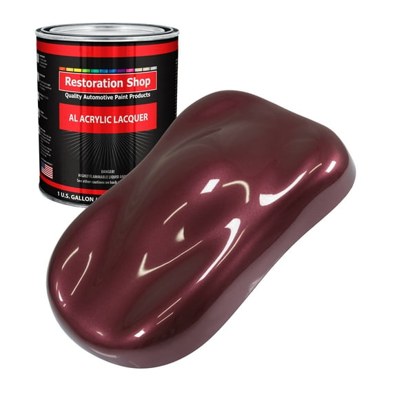 Restoration Shop - Vintage Burgundy Metallic Acrylic Lacquer Auto Paint - Gallon Paint Color Only - Professional Gloss
