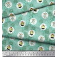 thumbnail image 2 of Soimoi Green Heavy Satin Fabric Cupcakes Food Print Fabric by the Yard 54 Inch Wide, 2 of 3