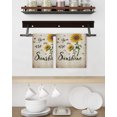 thumbnail image 3 of Yellow Sunflower Kitchen Dish Towels for Drying Dishes Set of 2, Summer Vintage Flower Bee Sunshine Waffle Weave Microfiber Hand Tea Bathroom Towels Quick Dry & Absorbent Towel 15.7x23.6, 3 of 7