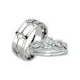 thumbnail image 2 of His and Hers Wedding Ring Set Matching Women's Infinity Style Men's Titanium  Engagement Set, 2 of 8
