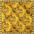 thumbnail image 1 of Ahgly Company Machine Washable Indoor Square Animal Yellow Traditional Area Rugs, 8' Square, 1 of 4
