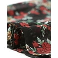 thumbnail image 5 of INSPIRE CHIC Women's Boho Floral V Neck Bishop Sleeve Below The Keen Wrap Dress XL Black, 5 of 6