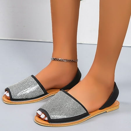 

CAICJ98 Womens Sandals Women s Wedge Sandals Platform Sandal Comfortable Beach Shoes Elastic Ankle Strap Casual Summer Sandals Black