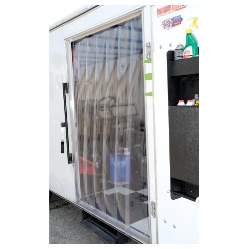 PVC Strip Curtain Door Industrial Vinyl Door Strips 6’ x 7’ for Race Trailer RV 