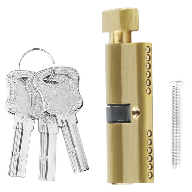 Cerradura de puerta de cobre con 3 llaves, antirrobo, para entrada de dormitorio interior