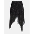thumbnail image 4 of No Boundaries Asymmetrical Mesh Midi Skirt, Women's XXS-XXL, 4 of 4