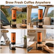 Portable Espresso Maker, Self-Heating Travel Coffee Machine with 20 Bar Pressure, USB-C Rechargeable Mini Coffee Maker, Compatible with Ground Coffee, NS/DG Capsules, for Camping, Car, RV & Office