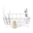 thumbnail image 2 of Sweet Home Collection Chrome Plated Steel Small 2 Piece Dish Drainer White, 2 of 4