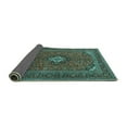 thumbnail image 2 of Ahgly Company Indoor Round Medallion Turquoise Blue Traditional Area Rugs, 4' Round, 2 of 4