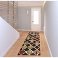 thumbnail image 7 of 8' Red Blue Quatrefoil Power Loom Distressed Stain Resistant Runner Rug, 7 of 7