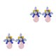 thumbnail image 2 of sweethay 1 par de bonitos pendientes de cristal de Color caramelo para mujer, pendientes de boda para fiesta de noche, pendientes sencillos para rosa+azul 2Conjunto, 2 of 6