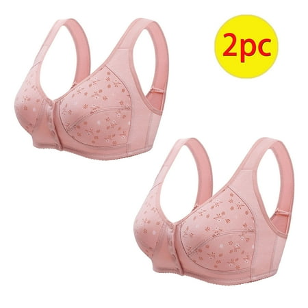 GENGING Bralette for Women 2PC Woman s Ladies Clearance Plus Size Color Comfortable Saved Items Bra Underwear