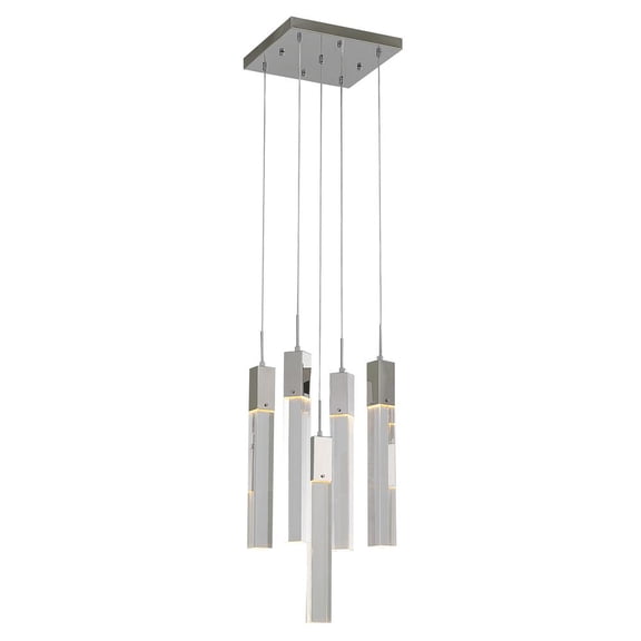 Bethel International Chandelier Chrome Metal & Crystal