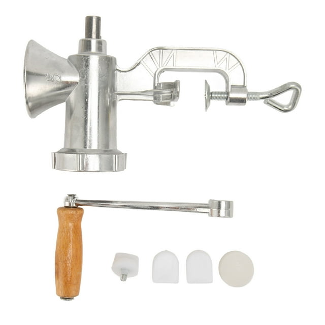 Hand Meat Grinding Machine, Wood Handle Meat Grinder Aluminum Alloy for Beef