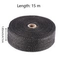 thumbnail image 2 of ZOENHOU 2 rollos de 2 pulgadas x 50 pies envoltura de cabecera de calor de escape envoltura de tubo de fibra de vidrio con 20 bridas de acero inoxidable cinta de protección térmica de escape negra par, 2 of 5