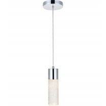 Chrome Pendant Light - 1 Light Modern Hanging Lamp for Kitchen, Dining, Bar