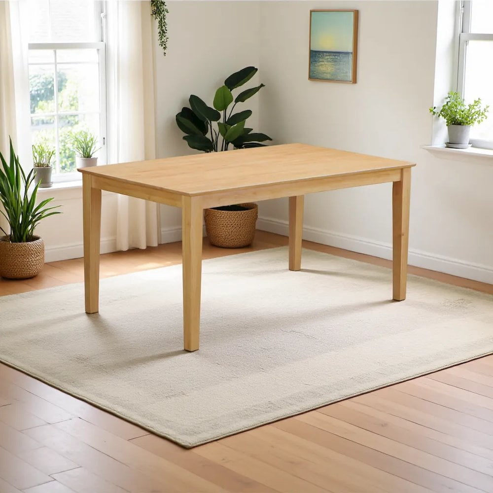 FurniFact Elegant 60-Inch Solid Wood Dining Table – Farmhouse Kitchen Table
