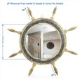 thumbnail image 3 of Nagina International 28" Ship Wheel Antique Rustic Off-White Iron Strip Textured Rudder | Nautical Pirate's Gift Idea | Costal & Beach Themed Room Wall Sculpture | Bathroom Mirror, 3 of 4