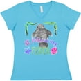 thumbnail image 3 of Inktastic St. Petersburg Florida Cute Swimming Manatee Women's V-Neck T-Shirt, 3 of 5