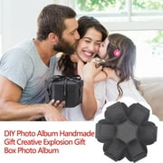 Explosion Gift Box, DIY Multi Layer Hexagon Explosion Box with Ribbon, Surprise Picture Love Boxs Exploding Photo Album for Anniversary, Birthday, Wedding Valentine's Day