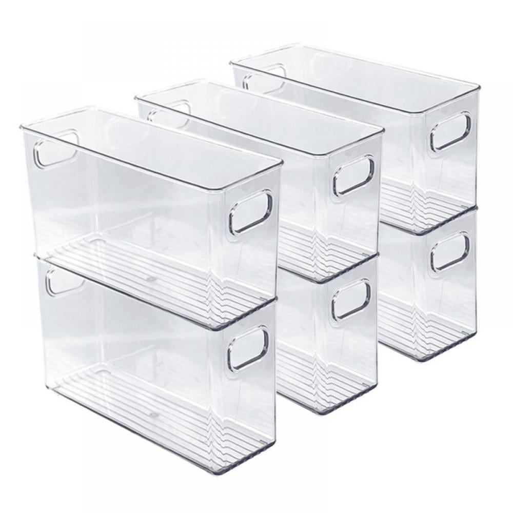 Jolly's Plastic Kitchen Storage Container Bins with Handles for Organization in Pantry, Cabinet, Refrigerator or Freezer Shelves - Food Organizer for Fruit