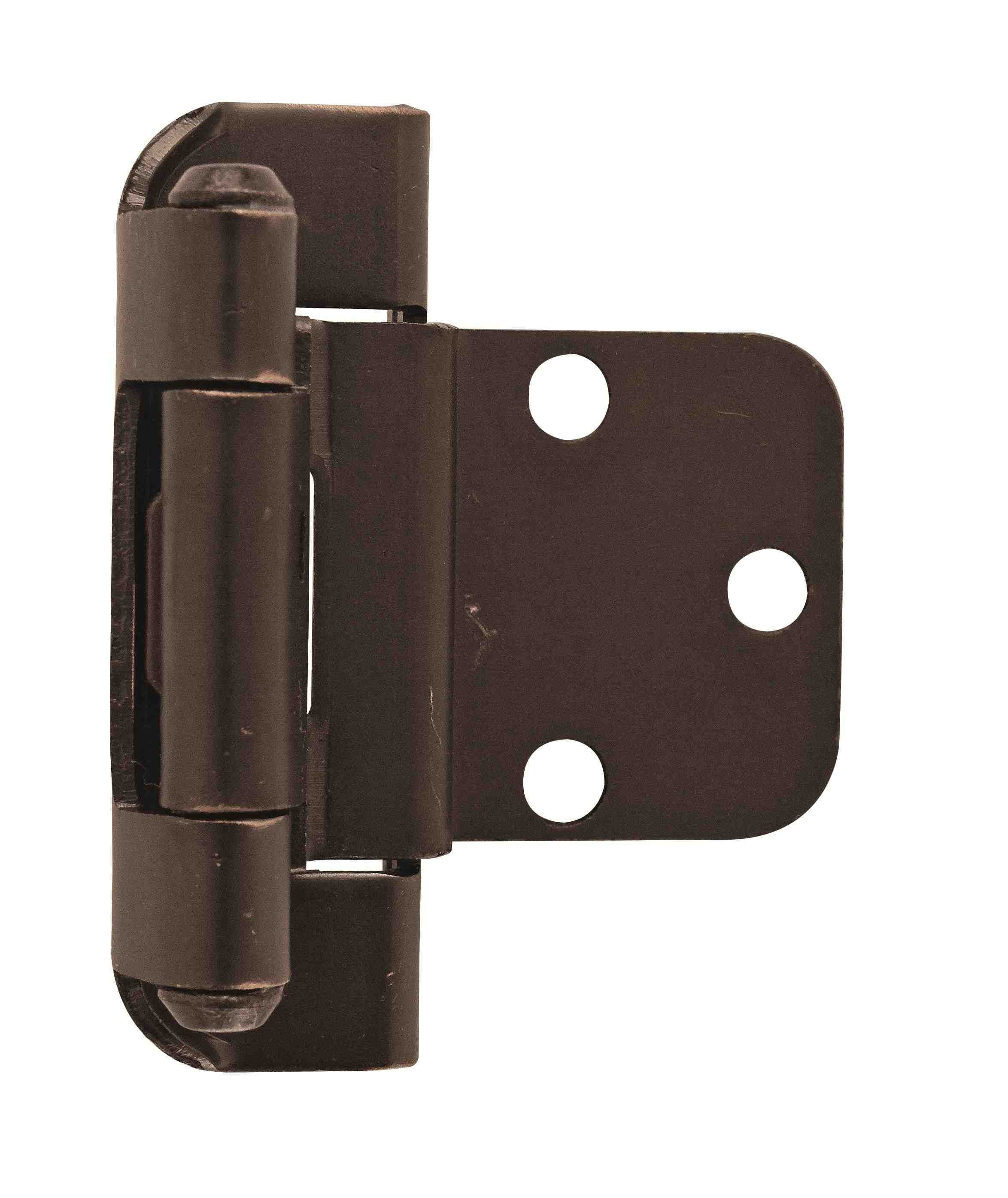 Amerock 3/8in (10 mm) Inset Self-Closing, Partial Wrap Oil-Rubbed Bronze Hinge - 1 Pair