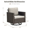 thumbnail image 2 of Planntonneo Wicker Patio Chair Set of 2, Outdoor Swivel Gliders Rocking Chairs for Garden Deck Porch Pool, Brown/Beige, 2 of 8