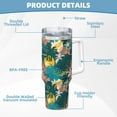 thumbnail image 5 of Fotbe Hawaiian Style Pattern 40oz Ice Bully With Handle And Straw Stainless Steel Vacuum Insulated Cup And 2 In 1 Straw Lid, 5 of 8