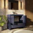 thumbnail image 4 of Lafarre 36 in W x 20 in D Navy Blue Bath Vanity and Cultured Marble Top, 4 of 9