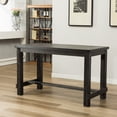 thumbnail image 2 of Roundhill Furniture Leviton Antique Black Finished Wood 5-Piece Counter Height Dining Set, Blue, 2 of 9