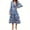 Sky Blue, variant on Drses Womens Boho Dress Casual Boho Print Long Sleeve Deep V Neck Mid-Calf Long Dress Boho Dresses For Women