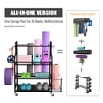 thumbnail image 5 of Mythinglogic Dumbbell Rack, Weight Rack for Dumbbells, Home Gym Storage for Dumbbells Kettlebells Yoga Mat and Balls, All in One Workout Storage with Wheels and Hooks, Powder Coated Finish Steel, 5 of 9