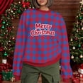 thumbnail image 6 of Maplenight Christmas Sweatshirts for Women Merry Christmas Plaid Pullover Crew Neck Sweatshirts Holiday Vacation Graphic Tees Tops, 6 of 7