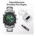 thumbnail image 5 of Reloj pulsera Skmei 1389 con correa de acero inoxidable color plateado - fondo negro - bisel negro/plateado, 5 of 5