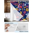 thumbnail image 3 of No Hook Cloth Fabric Shower Curtain with Snap in Liner, Blue Coastal Waterproof Shower Curtains Set with See Through Top Window, Watercolor Summer Ocean Seashells Conch Bath Curtains Shower 36"x78", 3 of 6