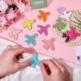 thumbnail image 3 of 2Sets Polyester Iron on/Sew On Patches Slef-Adhesive Cloth Appliques Airplane Mixed Color 54.5x57.5x3.5mm 12pcs/set, 3 of 8